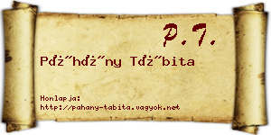 Páhány Tábita névjegykártya